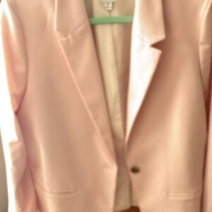 J Crew Pink Blazer Classic Lapel Wool Blend